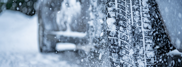 Winterrad im Schnee